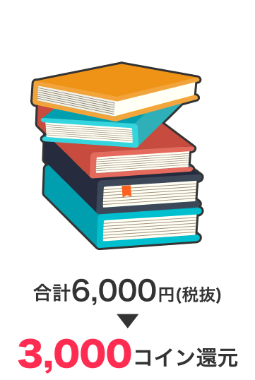 合計6,000円 3,000コイン還元
