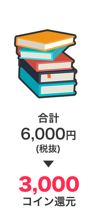 合計6,000円 3,000コイン還元